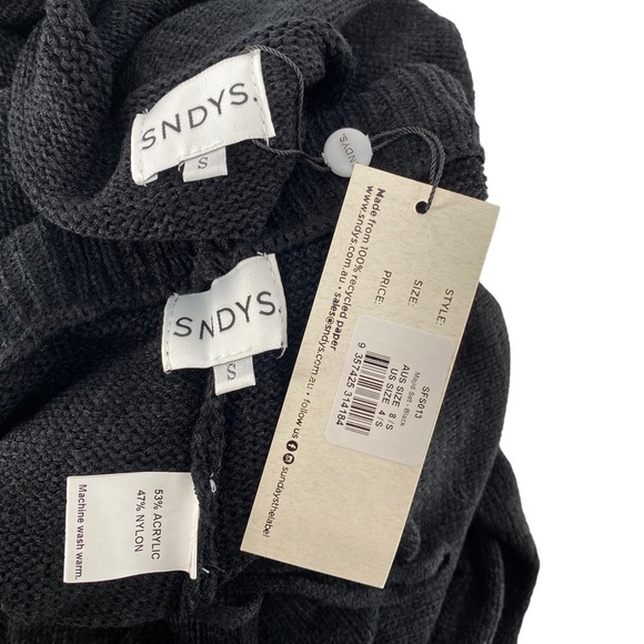 SNDYS NEW Majid Loungewear Black Two Piece Matching Set Sweater Trousers Size S - Picture 14 of 14
